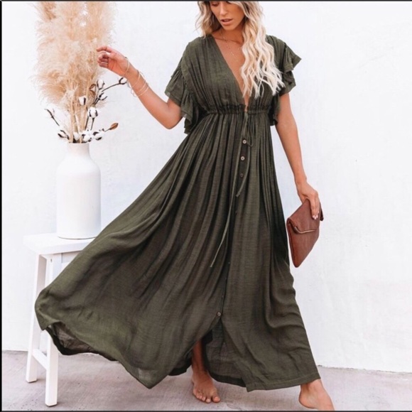 Boho Black Maxi Dress - Picture 10 of 11